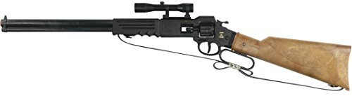 NET TOYS 8 Schuss Arizona Gewehr 640 mm schwarz-braun Western Flinte Cowboy Hinterlader Texas Schießeisen Sheriff Spielzeuggewehr