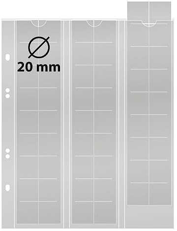 LINDNER Das Original Multi Collect Münzblätter für 54 Münzen bis 20 mm Durchmesser, Zwischenblätter schwarz, 5er-Packung