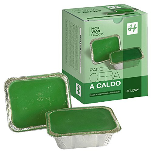 CERA A CALDO CLOROFILLA VASCHETTA 2X500 GR - HOLIDAY DEPILATORI