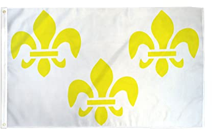 AZ FLAG - Drapeau 3 Fleur de Lys Blanc et Or - 150x90 cm - Drapeau Royaume De France - Royaliste 100% Polyester Avec Oeillets Métalliques Intégrés - Pavillon 110 g