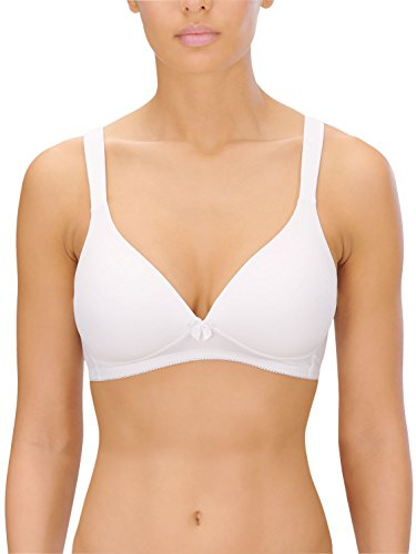 Naturana® Women's Wireless Bra [Cup A-D] | 100% Padded Straps | Wire-Free Bra with Seamless Cups | Women's Bra with Underbust Band 44 White A