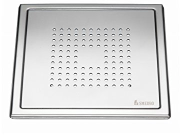 Smedbo Boden Reiben Outline mit quadratisch Muster von Edelstahl poliert, Silber