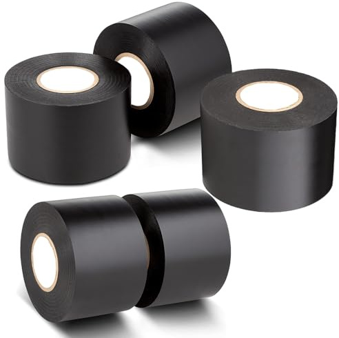 KafTon 5pack Electrical Tape Black PVC Insulation Tape 50mm x 33m - Flame Retardant Strong Self-Adhesive Tape for Insulating Repairing Electrical Wires