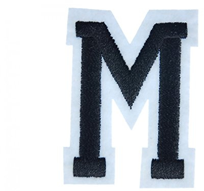 Miniblings Buchstaben Initialen Alphabet ABC Bügelbild 5cm Buchstabe M | Aufbügelbar oder annähbar auf Textil, mit Kinder und Bügelflicken