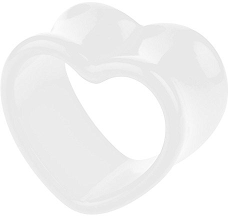Piercingfaktor Flesh Tunnel Kunststoff Double Flared Herz Ohr Plug Ear Piercing Farbig