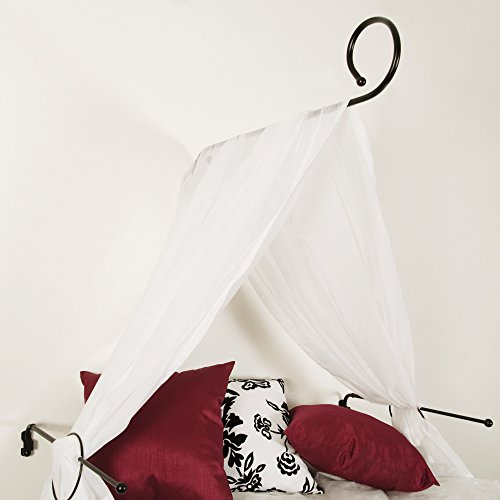 JalousieCrew Betthimmel Himmelstange Himmelbett Himmelset Baldachin Raffhalter Himmelhalter (Chrom matt)