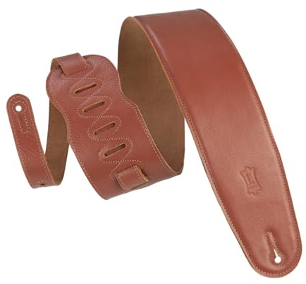 Levy's M4GF‐TAN Gitarrengurt (gepolstert, aus Leder, 3,5 Zoll/8,9 cm, Tan)