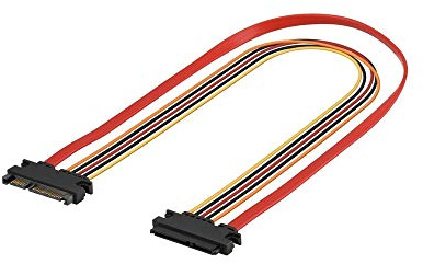 Goobay 93945 Rallonge de Câble Électrique et de Données SATA PC, 0.3m Longueur