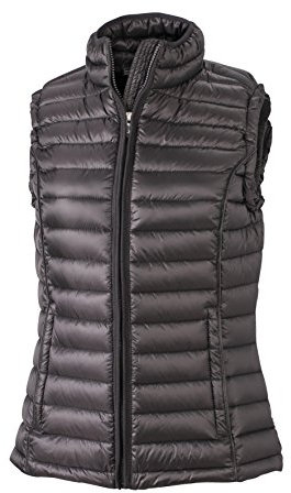 James & Nicholson Damen Jacke Weste Ladies Quilted Vest rot (Black) Medium