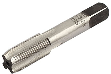 sourcing map Imperial Maschine Gewindebohrer BSW Gewindesteigung 3-4 gerade Nuten H2 Hochgeschwindigkeitsstahl G 1/8-28