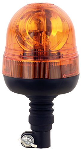 AdLuminis Halogen Rundumleuchte Orange, groß mit flexiblem Fuß, Blinkleuchte 12V 24V, ECE R65 Straßenverkehr Zulassung, KFZ Warnleuchte