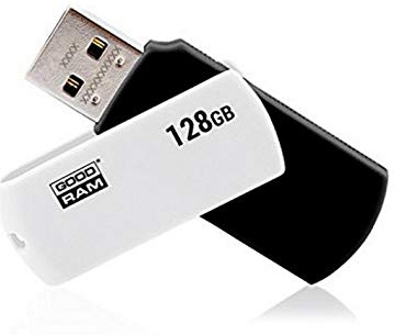 Goodram UCO2 unidad flash USB 128 GB 2.0 Conector USB Tipo A Negro, Blanco - Memoria USB (128 GB, 2.0, Conector USB Tipo A, 20 MB/s, Girar, Negro, Blanco)