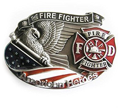 eeddoo® Gürtelschnalle - Helden - Feuerwehr Fire Fighters (Buckle für Wechselgürtel für Damen und Herren | Belt Frauen Männer Oldschool Rockabilly Metall Gothic Wave Rock Biker Western Trucker Casino Skull)