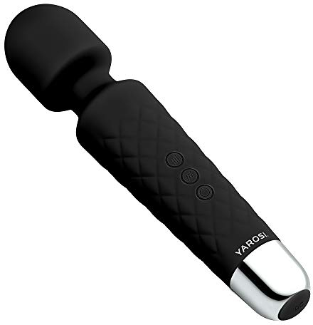Yarosi Persönlicher Massagestab - Stärkste Therapeutische Vibrationskraft - Magischer Stressbefreier - Perfekt für Muskelschmerzen und Erholung nach Ihrem Sportprogramm - Schwarz