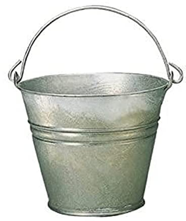 Cubo de agua Kamino Flam de acero, galvanizado en caliente, cubo de cenizas aprox. 11 l, Ø 30 cm