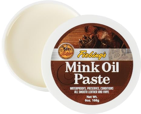 Fiebing's Mink Oil Paste Waterproofs Preserves Conditions Leather & Vinyl 6-Oz.