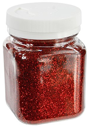 Salero de 115 g con purpurina brillante, color rojo