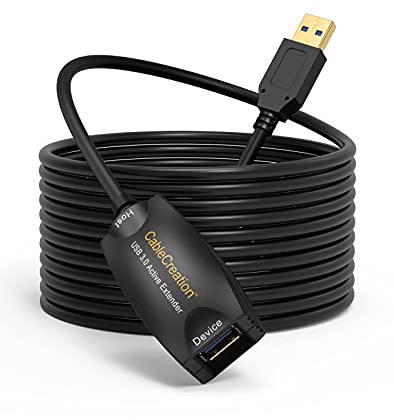 CableCreation Aktiv USB 3.0 Verlängerungskabel, 5m USB Stecker auf Buchse Kabel mit Signalverstärkung Kompatibel mit Oculus Rift/Quest/Quest 2 VR/Link, Valve Index VR, Xbox one, Drucker usw. Schwarz