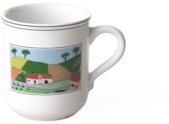 Villeroy und Boch Design Naif Kaffeebecher Dorfstraße, 300 ml, Höhe: 9,1 cm, Premium Porzellan, Bunt