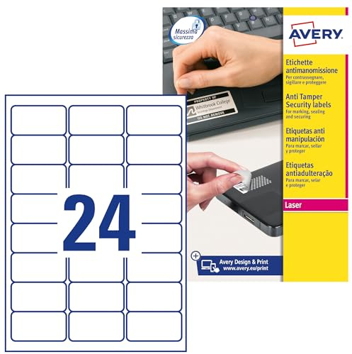 Avery Zweckform L6146-20 Sicherheits-Etiketten 63,5x33,9 mm