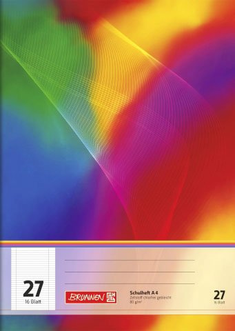 papieto Schulheft/Schreibheft/Rechenheft (Din A4 / 16 Blatt) LINEATUREN FREI WÄHLBAR (Lineatur 27)