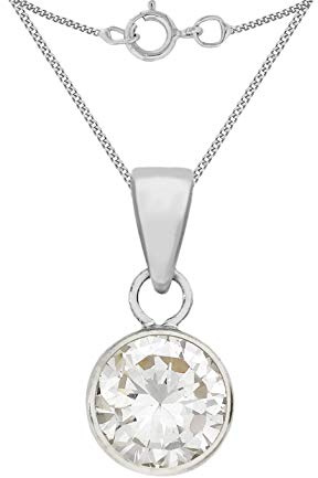 CARISSIMA Damen-Kette mit Anhänger 375 Weißgold Zirkonia transparent Rundschliff - 5.42.7994