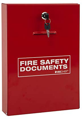 Firechief DHS1 Document Holder with Key Lock, Red