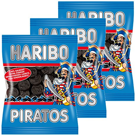 Haribo Piratos, 3er Pack, Lakrtitz, Lakrtitze Süßigkeit, Nascherei, Im Beutel, Tüte