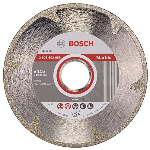 Bosch 1x PRO Marble Diamond Cutting Disc for Bore 22.23 and Small Angle Grinders (for Soft stone, Marble, Ø 115 mm, Professional Accessory Small Angle Grinder)