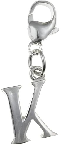 Versalbokstav A-Z alfabet initial 925 sterling silver clip-on berlock hänge med hummerlås för kvinnor – enkel eller kubisk zirkon bokstavsberlocker kompatibel med Thomas Sabo berlocker armband