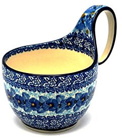 Polish Pottery Loop Handle Bowl - Unikat Signature U3639