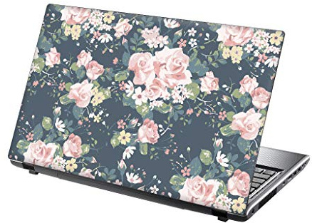 TaylorHe Folie Sticker Skin Vinyl Aufkleber mit bunten Mustern für 15 Zoll 15,6 Zoll (38cm x 25,5cm) Laptop Skin rosa Blumen