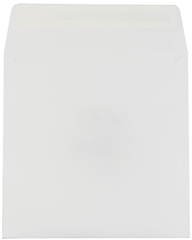Blanke Briefhüllen, Briefumschläge, 100 Stück, Haftklebung mit Abziehstreifen, Ohne Fenster, Gerade Klappe, 155 x 155 mm, 100 g/qm Offset, Weiß