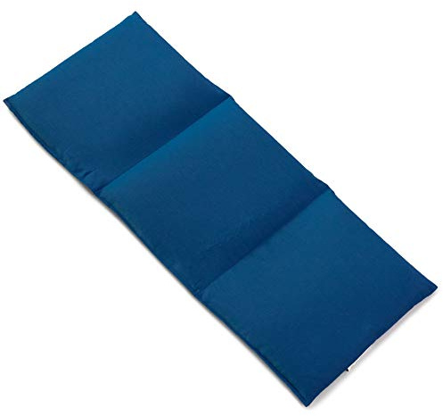 Almohada térmica compartimentada en 3 con pepitas de uva 20x50cm - Tejido biológico azúl oscuro - Saco térmico para microondas - Calor y frío - Cojín térmico