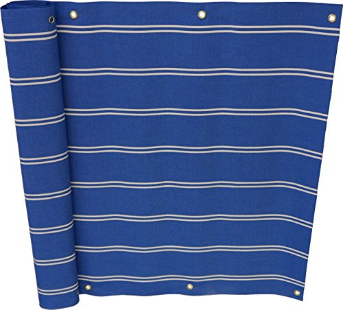 ANGERER Balkonbespannung Exklusiv blau, Höhe: 75 cm, Länge: 6 Meter | Balkonumspannung, Wind- und Sichtschutz für Balkongeländer, waschbarer Stoff, inkl. Befestigungskordel, Made in Germany