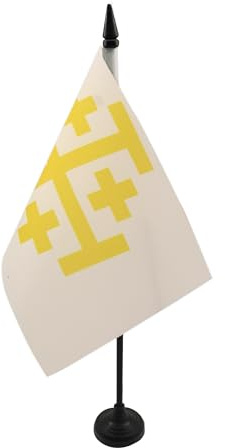 AZ FLAG Bordsflagga Latinska kungariket Jerusalem 21x14 cm Plastfot