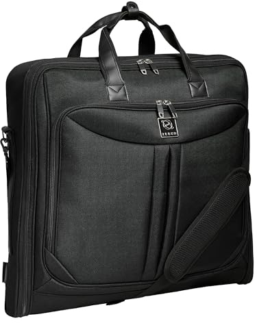 ZEGUR Premium Suit Bag for Men Carry On - Garment Bag for 4 Suits - Travel & Business Suit Carriers for Men with Shoulder Strap and Laptop Compartment