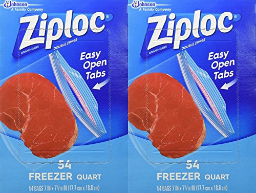 Ziploc Quart Freezer Bags - 54-Count (Pack of 2)