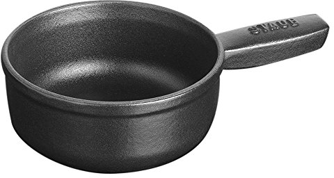 STAUB 1461223 Mini olla de fondue de queso, hierro fundido, negro mate