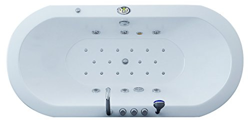 Jet-Line Villa Sofia - Blanc - Bain à remous - Baignoire - Ovale - Équipement complet - Spa - Intérieur - Avec douchette - Chauffage - Lumière colorée - Ozone