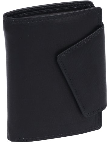 LEAS Damenbörse im Hochformat mit RFID Schutz Echt-Leder, schwarz Ladies-Collection''