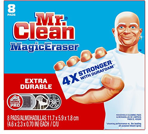 Mr. Clean Magic Eraser Cleaner Cleaning Pads, Extrapotencia, hogar, profesional (Extra Power Home Pro), 8-Count Box, 1