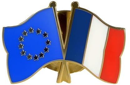 Flaggenfritze Freundschaftspin Europa, 22 mm, Flaggen Pin vergoldet aus Hartemaille, Länder Anstecker zum Sammeln und Tragen