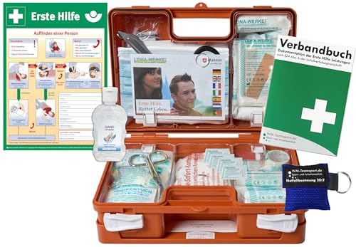 Erste-Hilfe-Koffer M1 -Paket 2- mit Notfallbeatmungshilfe für Betriebe - aktuelle DIN/EN 13157 inkl. Hygiene-Gel & 1.Hilfe Aushang