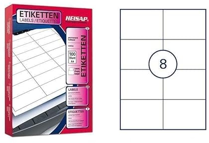16.000 Bogenetiketten 105 x 74mm DIN A4 Universal-Aufkleber - 2.000 Bögen