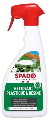 SPADO - Nettoyant meuble de jardin plastique - Nettoie et décrasse - Désincruste la saleté sans rayer - Ravive les supports - 0% Allergène, 0% conservateur, 0% colorant - 500 ML - Fabriqué en France
