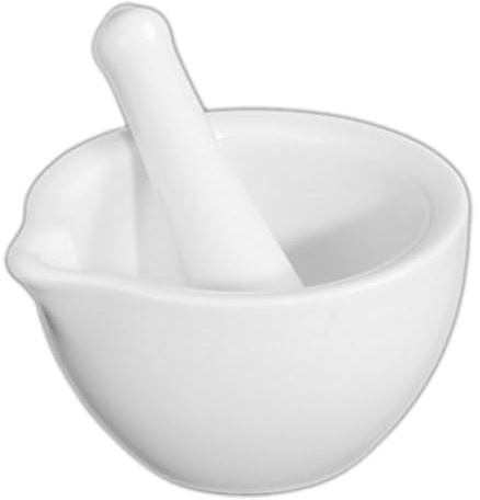 Holst Porzellan KPM 008 Mörser Gewürzmörser mit Stössel, weiß, 8 cm, 2 Einheiten