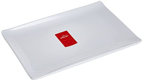 LACOR 62792 - Bandeja Melamina Rectangular Classic 280x190x23cm - Blanco | En melamina resistente, para hornear, servir y presentar; ideal para cocina profesional y uso diario en casa, muy práctico