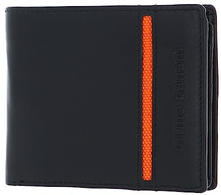 bruno banani Herren Geldbörse Portemonnaie Geldbeutel Black/Orange 1934