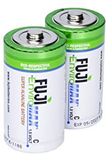 Fuji Enviromax 1.5V LR14 Super Alkaline Type C Batteries - No Harmful PVC & Heavy Metals, Long Lasting, Powerful, Type C Batteries (Pack of 2)
